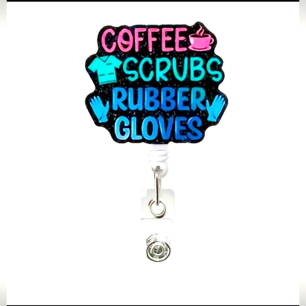 Glitter Retractable Nurse Badge Reel